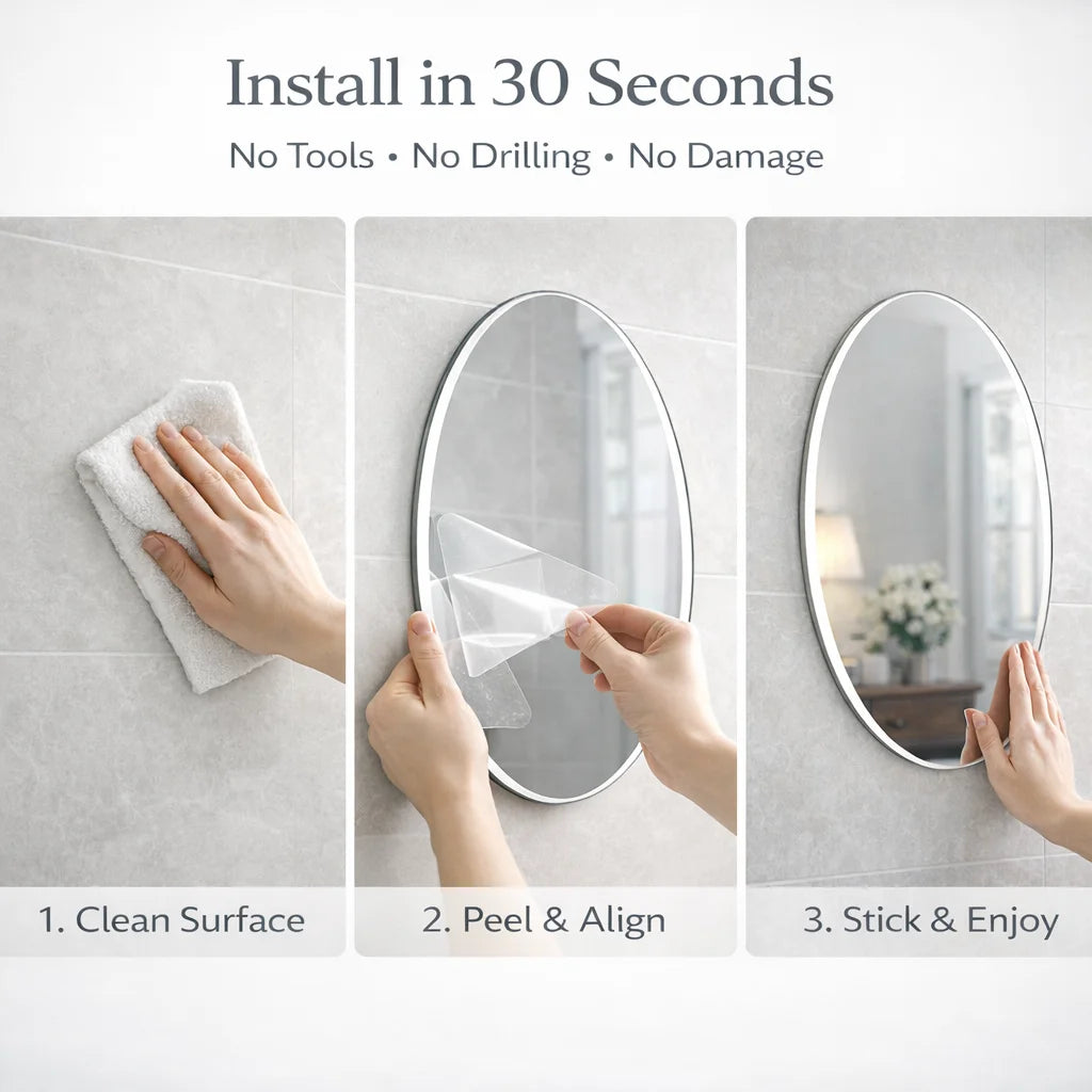 Unbreakable Stick-On Wall Mirror