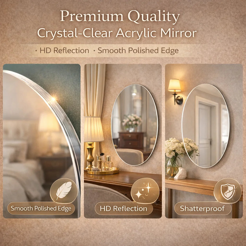 Unbreakable Stick-On Wall Mirror