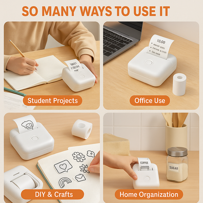 Mini Wireless Printer (Free 2 Paper Rolls)