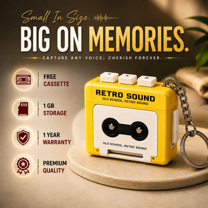 Retro Voice Recorder Keychain