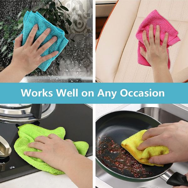 Reusable Microfiber Absorbent Cleaning Cloths