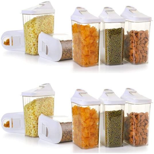 Easy Flow Storage Jar with Lid (750ml, Set of 6)